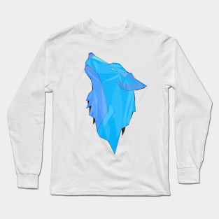 blue low poly abstract wolf / k9 Long Sleeve T-Shirt